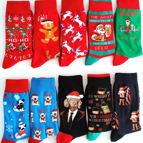 Funny Christmas crew socks